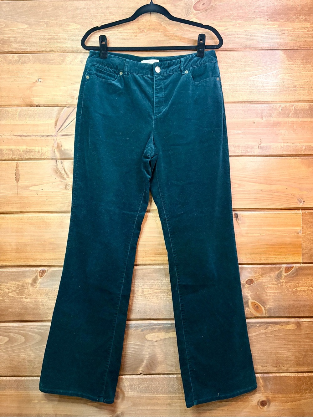 Coldwater Creek Teal Corduroy Natural Fit Flare Pants Size 8 ππ€ - Picture 1 of 6